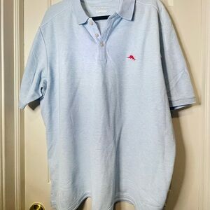 Tommy Bahama IslandZone Supima Cotton Polo Shirt Light Blue XL Soft Stretch